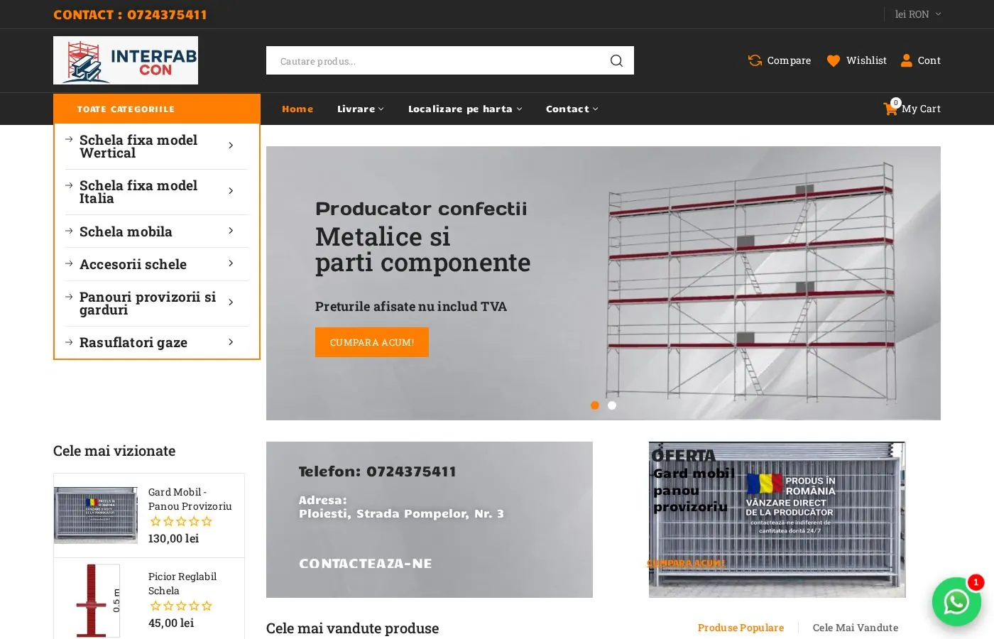 Interfab website preview